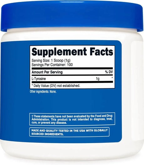 NUTRICOST - Nutricost L-Tyrosine Powder 100Gr. - The Red Vitamin MX - Suplementos Alimenticios - {{ shop.shopifyCountryName }}