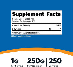 NUTRICOST - Nutricost L-Tyrosine Powder 250Gr. - The Red Vitamin MX - Suplementos Alimenticios - {{ shop.shopifyCountryName }}