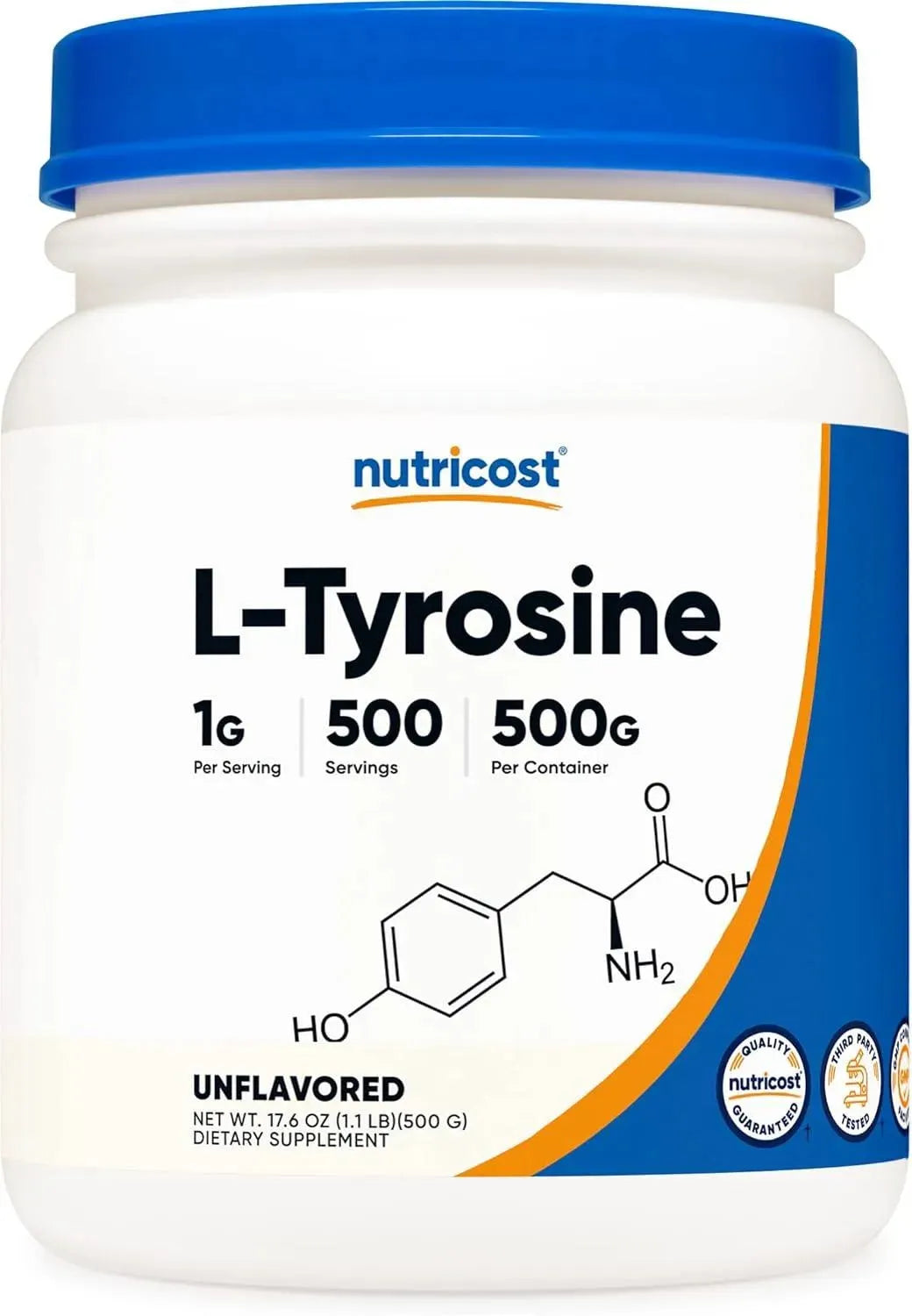 NUTRICOST - Nutricost L-Tyrosine Powder 500Gr. - The Red Vitamin MX - Suplementos Alimenticios - {{ shop.shopifyCountryName }}
