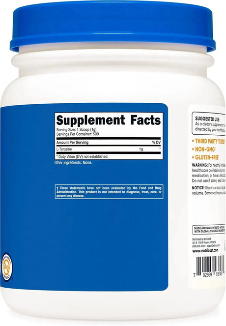 NUTRICOST - Nutricost L-Tyrosine Powder 500Gr. - The Red Vitamin MX - Suplementos Alimenticios - {{ shop.shopifyCountryName }}