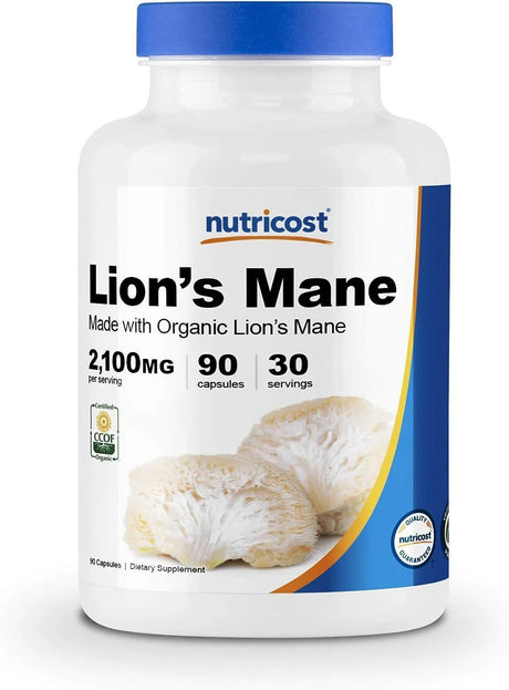 NUTRICOST - Nutricost Lion's Mane Mushroom 1650Mg. 90 Capsulas - The Red Vitamin MX - Suplementos Alimenticios - {{ shop.shopifyCountryName }}