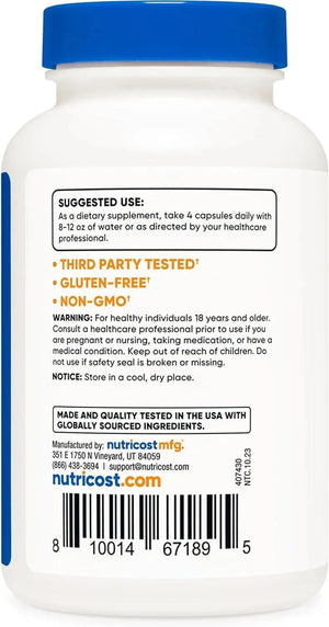 NUTRICOST - Nutricost Magnesium Citrate 420Mg. 120 Capsulas - The Red Vitamin MX - Suplementos Alimenticios - {{ shop.shopifyCountryName }}