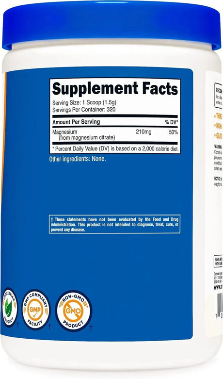NUTRICOST - Nutricost Magnesium Citrate Powder 500Gr. - The Red Vitamin MX - Suplementos Alimenticios - {{ shop.shopifyCountryName }}