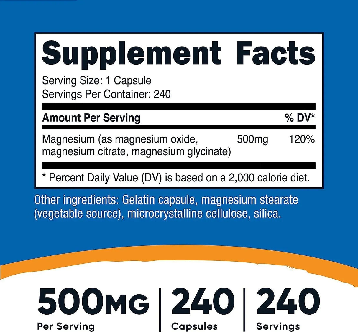 NUTRICOST - Nutricost Magnesium Complex 500Mg. 240 Capsulas - The Red Vitamin MX - Suplementos Alimenticios - {{ shop.shopifyCountryName }}