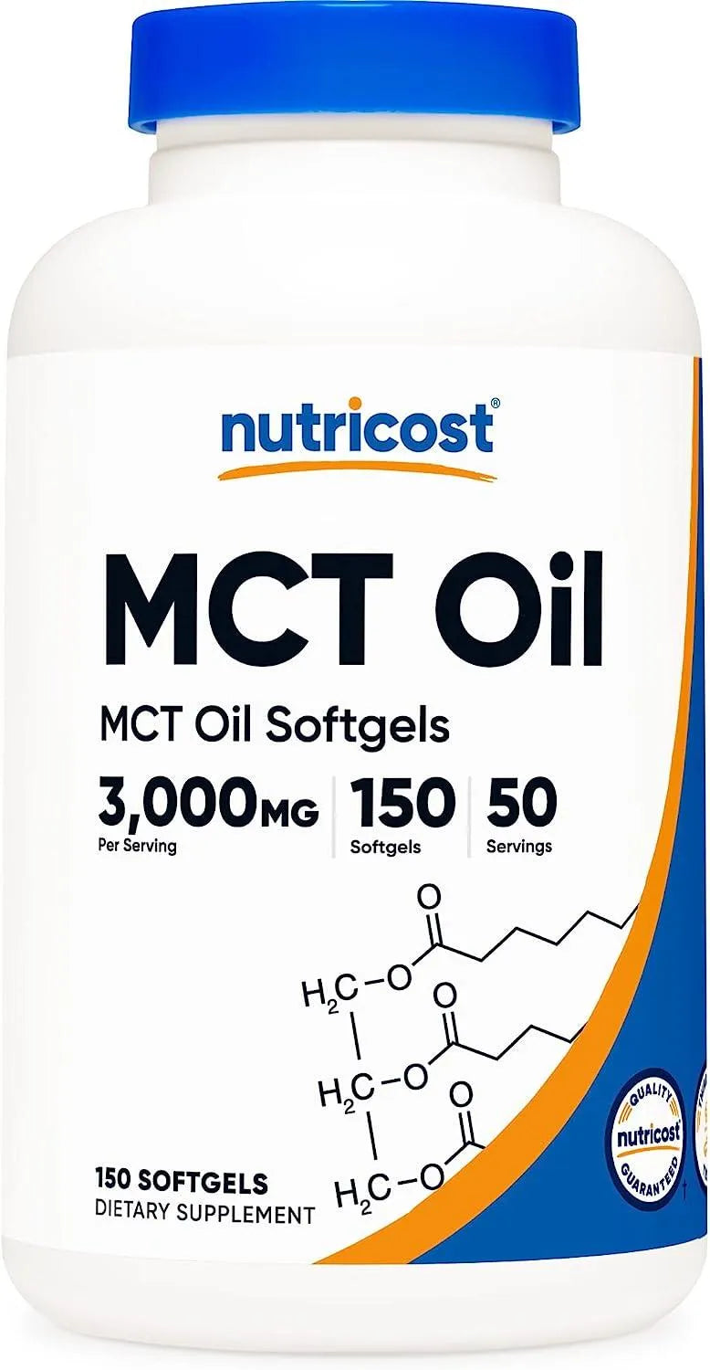 NUTRICOST - Nutricost MCT Oil Softgels 1000Mg. 150 Capsulas Blandas - The Red Vitamin MX - Suplementos Alimenticios - {{ shop.shopifyCountryName }}