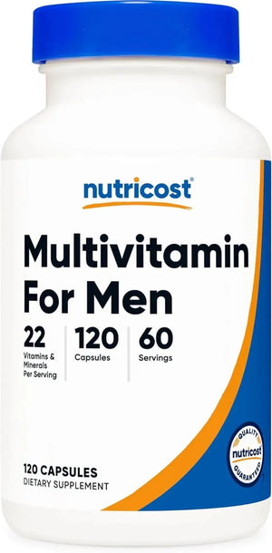 NUTRICOST - Nutricost Multivitamin for Men 120 Capsulas - The Red Vitamin MX - Suplementos Alimenticios - {{ shop.shopifyCountryName }}
