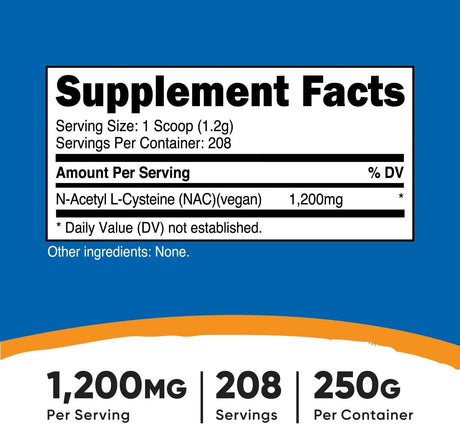 NUTRICOST - Nutricost N-Acetyl L-Cysteine (NAC) Powder 250Gr. - The Red Vitamin MX - Suplementos Alimenticios - {{ shop.shopifyCountryName }}