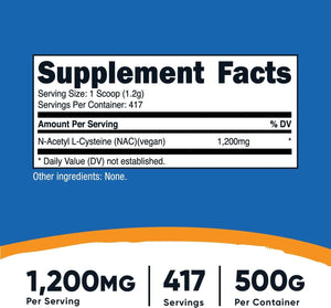 NUTRICOST - Nutricost N-Acetyl L-Cysteine (NAC) Powder 500Gr. - The Red Vitamin MX - Suplementos Alimenticios - {{ shop.shopifyCountryName }}