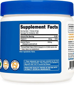 NUTRICOST - Nutricost Natural Vitamin C Acerola Cherry Powder 227Gr. - The Red Vitamin MX - Suplementos Alimenticios - {{ shop.shopifyCountryName }}