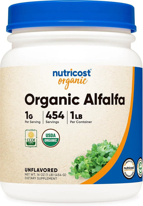 NUTRICOST - Nutricost Organic Alfalfa Powder 454Gr. - The Red Vitamin MX - Suplementos Alimenticios - {{ shop.shopifyCountryName }}