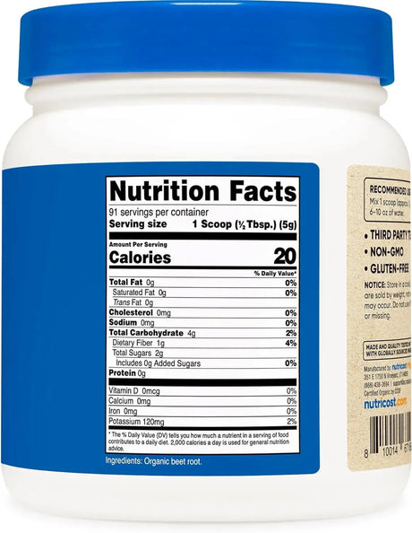 NUTRICOST - Nutricost Organic Beet Root Powder 454Gr. - The Red Vitamin MX - Suplementos Alimenticios - {{ shop.shopifyCountryName }}