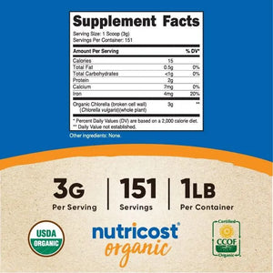 NUTRICOST - Nutricost Organic Chlorella Powder 16Oz. - The Red Vitamin MX - Suplementos Alimenticios - {{ shop.shopifyCountryName }}