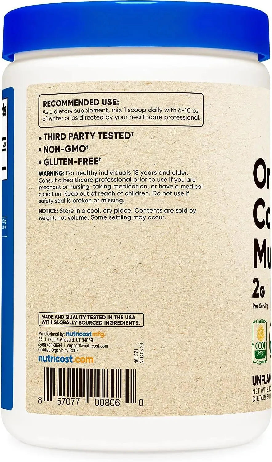 NUTRICOST - Nutricost Organic Cordyceps Mushroom Powder 250Gr. - The Red Vitamin MX - Suplementos Alimenticios - {{ shop.shopifyCountryName }}