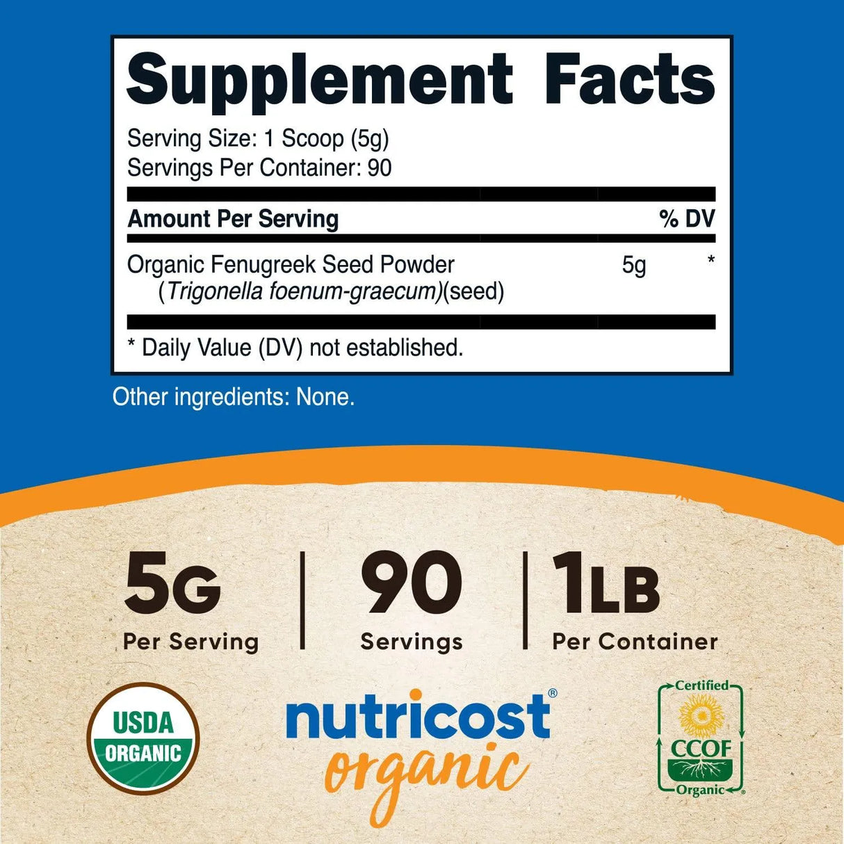 NUTRICOST - Nutricost Organic Fenugreek Powder 90 Servicios 454Gr. - The Red Vitamin MX - Suplementos Alimenticios - {{ shop.shopifyCountryName }}