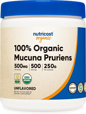 NUTRICOST - Nutricost Organic Mucuna Pruriens Powder 250Gr. - The Red Vitamin MX - Suplementos Alimenticios - {{ shop.shopifyCountryName }}