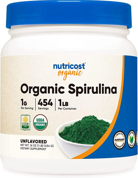 NUTRICOST - Nutricost Organic Spirulina Powder 454Gr. 454 Servicios. - The Red Vitamin MX - Suplementos Alimenticios - {{ shop.shopifyCountryName }}