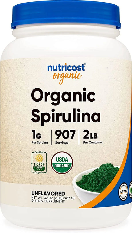 NUTRICOST - Nutricost Organic Spirulina Powder 907Gr. 907 Servicios - The Red Vitamin MX - Suplementos Alimenticios - {{ shop.shopifyCountryName }}