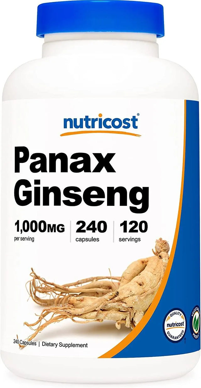 NUTRICOST - Nutricost Panax Ginseng 1000Mg. 240 Capsulas - The Red Vitamin MX - Suplementos Alimenticios - {{ shop.shopifyCountryName }}