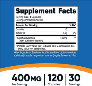 NUTRICOST - Nutricost Phosphatidylserine 400Mg. 120 Capsulas - The Red Vitamin MX - Suplementos Alimenticios - {{ shop.shopifyCountryName }}