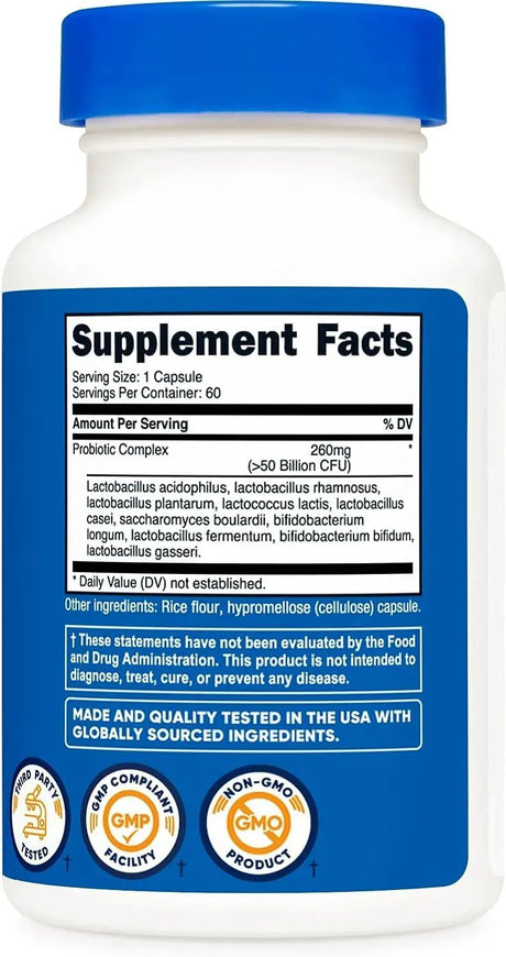 NUTRICOST - Nutricost Probiotic Complex 50 Billion CFU 60 Capsulas - The Red Vitamin MX - Suplementos Alimenticios - {{ shop.shopifyCountryName }}