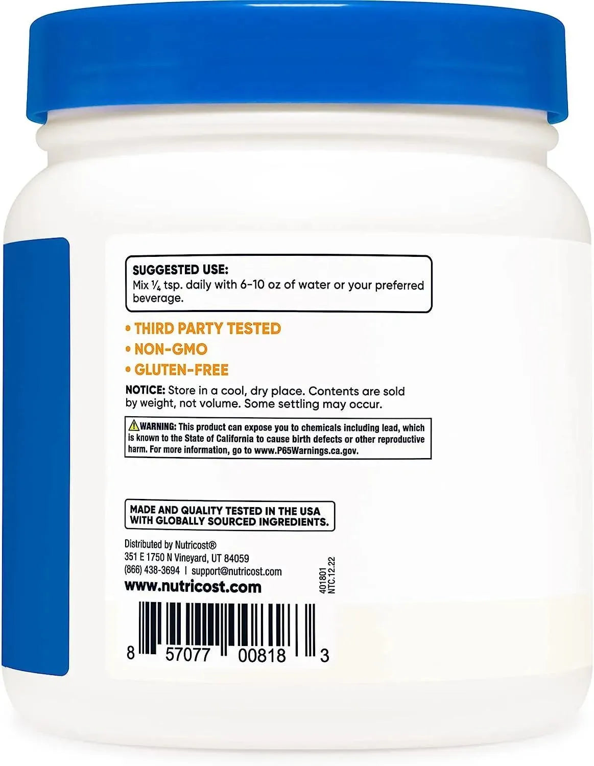 NUTRICOST - Nutricost Psyllium Husk Ground Powder 454Gr. - The Red Vitamin MX - Suplementos Alimenticios - {{ shop.shopifyCountryName }}