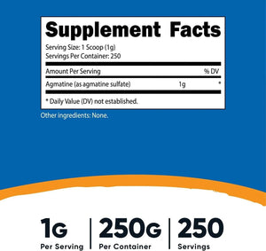 NUTRICOST - Nutricost Pure Agmatine Sulfate Powder 250Gr. - The Red Vitamin MX - Suplementos Alimenticios - {{ shop.shopifyCountryName }}