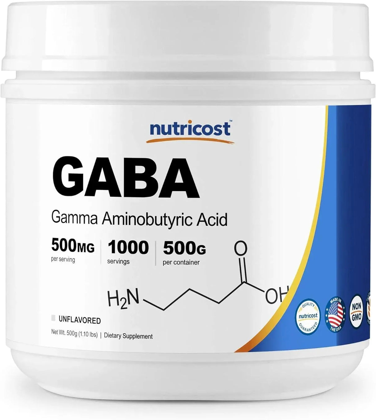 NUTRICOST - Nutricost Pure GABA Powder 1000 Servicios 500Gr. - The Red Vitamin MX - Suplementos Alimenticios - {{ shop.shopifyCountryName }}