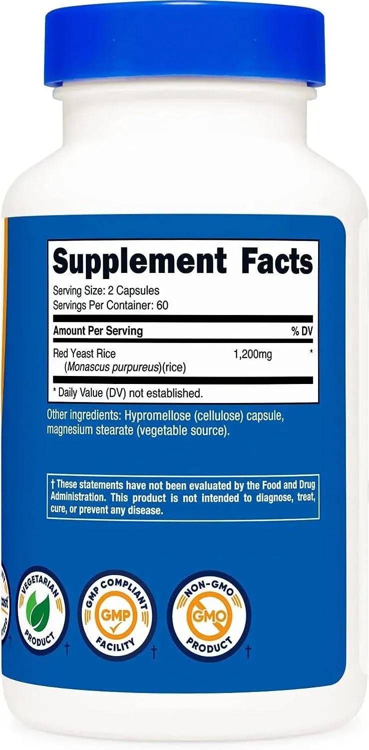 NUTRICOST - Nutricost Red Yeast Rice 1200Mg. 120 Capsulas - The Red Vitamin MX - Suplementos Alimenticios - {{ shop.shopifyCountryName }}
