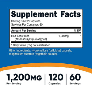 NUTRICOST - Nutricost Red Yeast Rice 1200Mg. 120 Capsulas - The Red Vitamin MX - Suplementos Alimenticios - {{ shop.shopifyCountryName }}