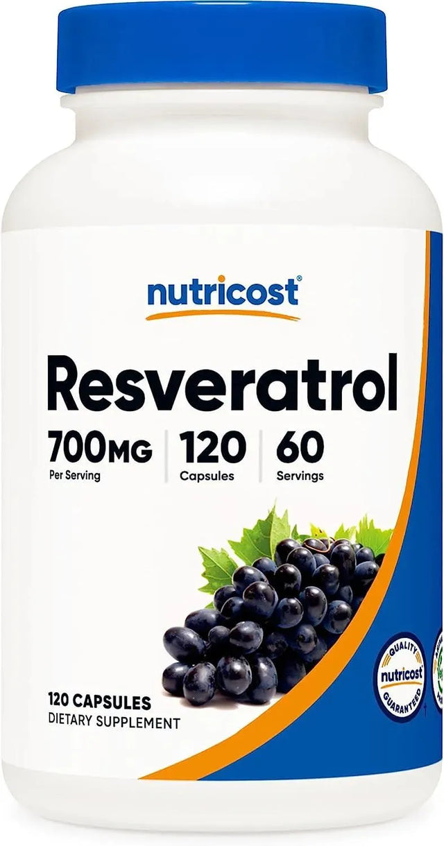 NUTRICOST - Nutricost Resveratrol 700Mg. 120 Capsulas - The Red Vitamin MX - Suplementos Alimenticios - {{ shop.shopifyCountryName }}