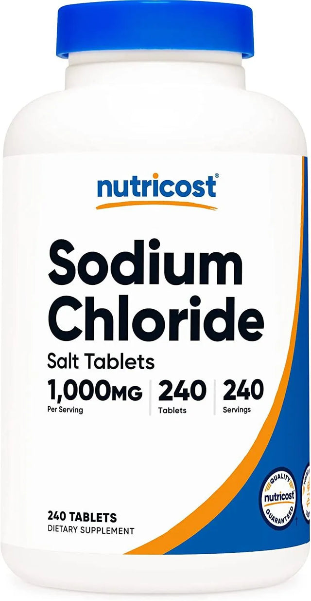 NUTRICOST - Nutricost Sodium Chloride 1000Mg. Salt Tablets 240 Tabletas - The Red Vitamin MX - Suplementos Alimenticios - {{ shop.shopifyCountryName }}