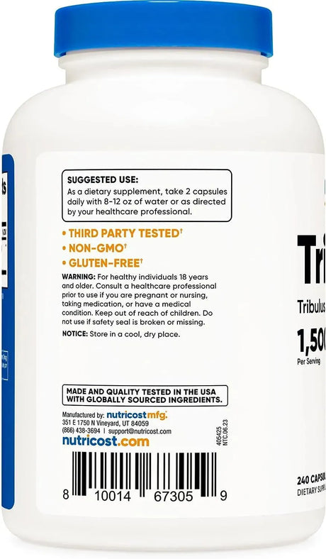 NUTRICOST - Nutricost Tribulus Terrestris Extract 1500Mg. 240 Capsulas - The Red Vitamin MX - Suplementos Alimenticios - {{ shop.shopifyCountryName }}