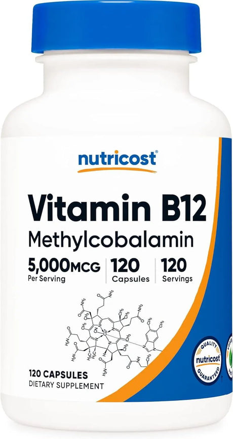 NUTRICOST - Nutricost Vitamin B12 5000mcg 120 Capsulas - The Red Vitamin MX - Suplementos Alimenticios - {{ shop.shopifyCountryName }}