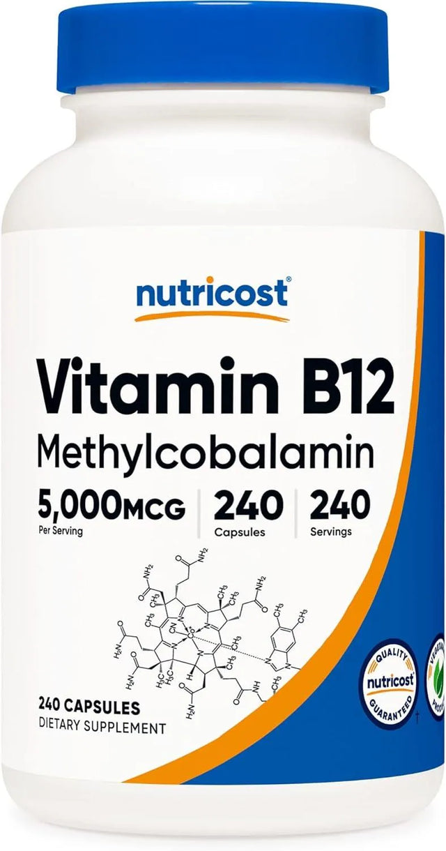 NUTRICOST - Nutricost Vitamin B12 5000mcg 240 Capsulas - The Red Vitamin MX - Suplementos Alimenticios - {{ shop.shopifyCountryName }}