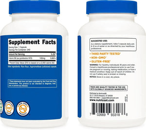 NUTRICOST - Nutricost Vitamin B6 100Mg. 240 Capsulas 2 Pack - The Red Vitamin MX - Suplementos Alimenticios - {{ shop.shopifyCountryName }}