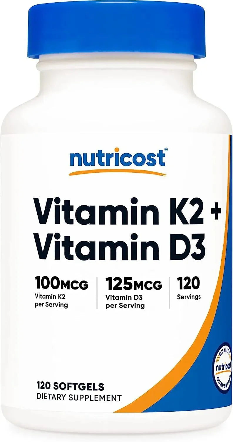 NUTRICOST - Nutricost Vitamin K2 (MK7) + Vitamin D3 120 Capsulas Blandas - The Red Vitamin MX - Suplementos Alimenticios - {{ shop.shopifyCountryName }}