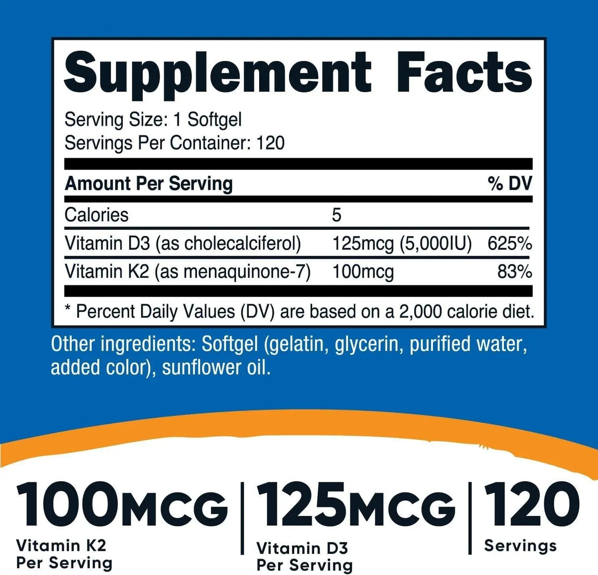 NUTRICOST - Nutricost Vitamin K2 (MK7) + Vitamin D3 120 Capsulas Blandas - The Red Vitamin MX - Suplementos Alimenticios - {{ shop.shopifyCountryName }}