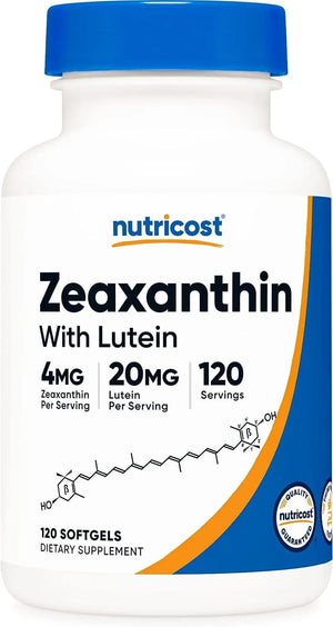 NUTRICOST - Nutricost Zeaxanthin with Lutein 20Mg. 120 Capsulas Blandas - The Red Vitamin MX - Suplementos Alimenticios - {{ shop.shopifyCountryName }}