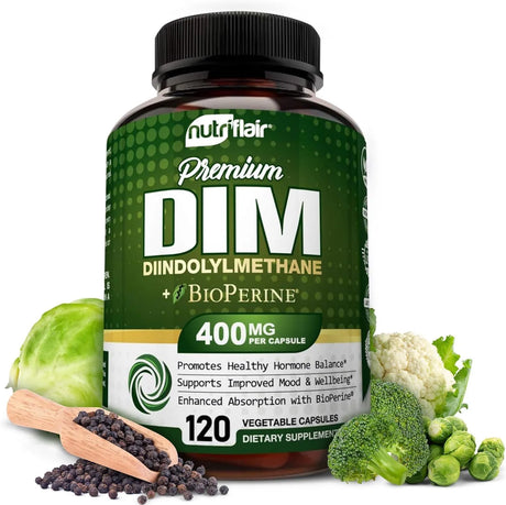 NUTRIFLAIR - NutriFlair DIM Supplement 400Mg. with Bioperine 120 Capsulas - The Red Vitamin MX - Suplementos Alimenticios - {{ shop.shopifyCountryName }}