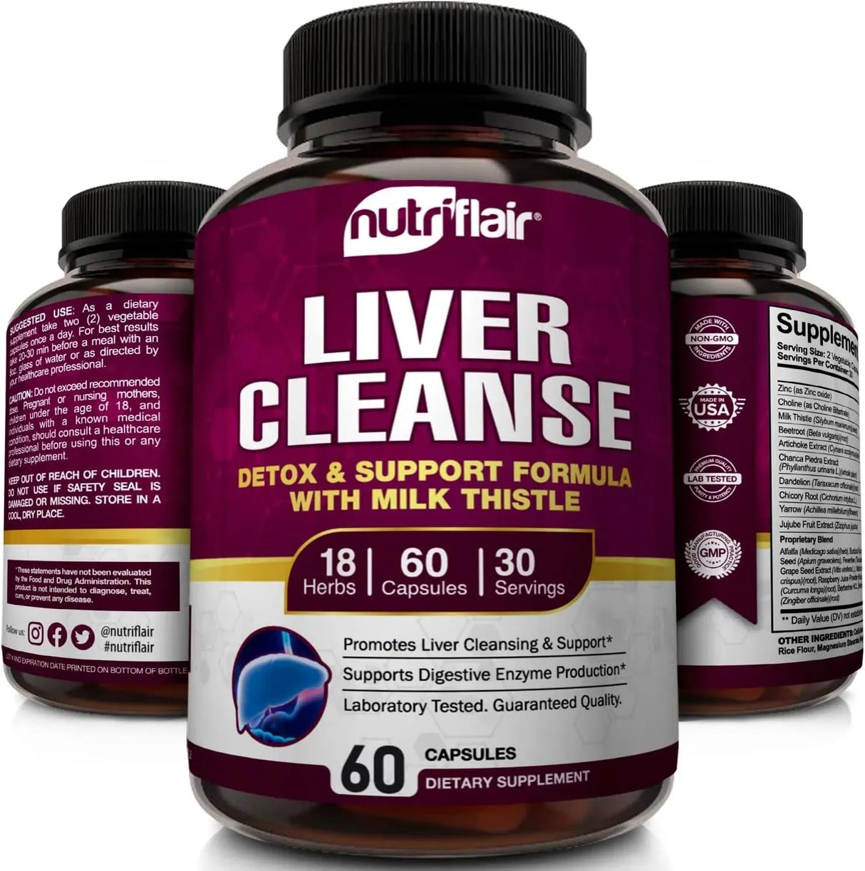 NUTRIFLAIR - NutriFlair Liver Cleanse Detox & Repair 60 Capsulas - The Red Vitamin MX - Suplementos Alimenticios - {{ shop.shopifyCountryName }}