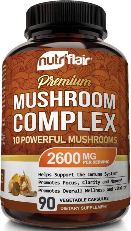 NUTRIFLAIR - NutriFlair Mushroom Supplement 2600Mg. 10 Mushrooms 90 Capsulas - The Red Vitamin MX - Suplementos Alimenticios - {{ shop.shopifyCountryName }}