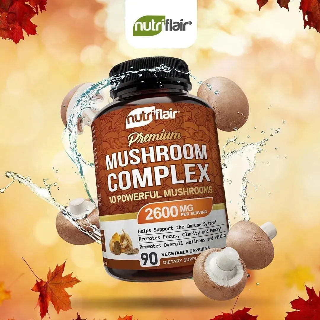 NUTRIFLAIR - NutriFlair Mushroom Supplement 2600Mg. 10 Mushrooms 90 Capsulas - The Red Vitamin MX - Suplementos Alimenticios - {{ shop.shopifyCountryName }}