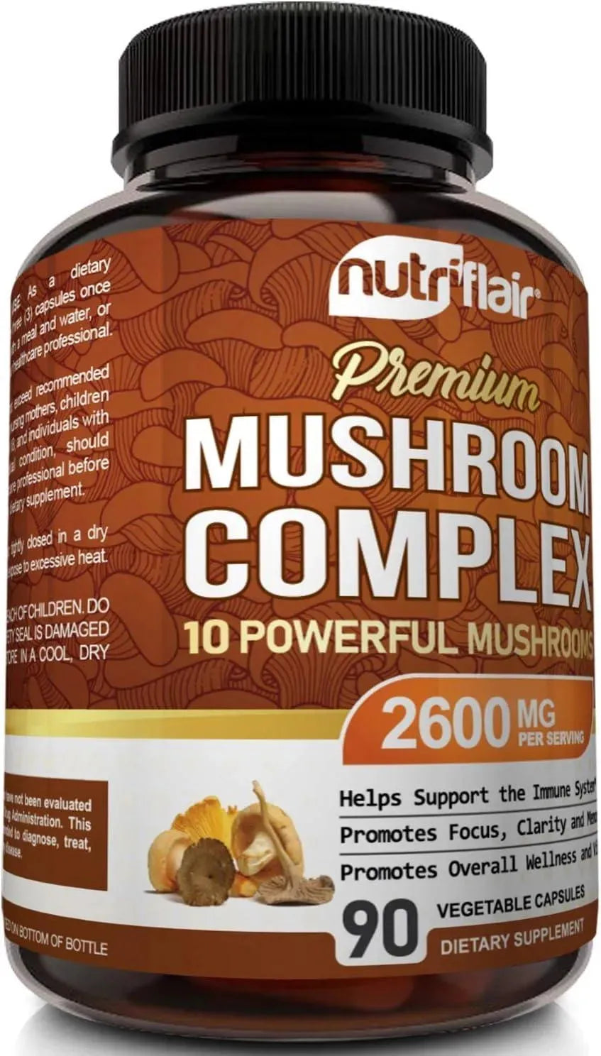 NUTRIFLAIR - NutriFlair Mushroom Supplement 2600Mg. 10 Mushrooms 90 Capsulas - The Red Vitamin MX - Suplementos Alimenticios - {{ shop.shopifyCountryName }}