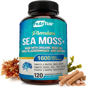 NUTRIFLAIR - NutriFlair Organic Irish Sea Moss 1600Mg. 120 Capsulas - The Red Vitamin MX - Suplementos Alimenticios - {{ shop.shopifyCountryName }}