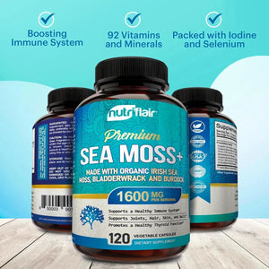 NUTRIFLAIR - NutriFlair Organic Irish Sea Moss 1600Mg. 120 Capsulas - The Red Vitamin MX - Suplementos Alimenticios - {{ shop.shopifyCountryName }}