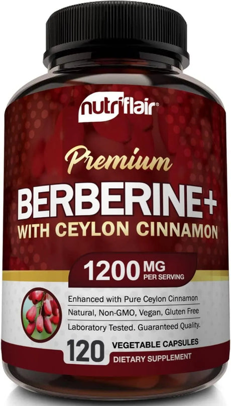 NUTRIFLAIR - NutriFlair Premium Berberine HCL 1200Mg. 120 Capsulas - The Red Vitamin MX - Suplementos Alimenticios - {{ shop.shopifyCountryName }}