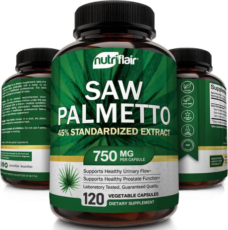 NUTRIFLAIR - NutriFlair Saw Palmetto Extract 750Mg. 120 Capsulas - The Red Vitamin MX - Suplementos Alimenticios - {{ shop.shopifyCountryName }}