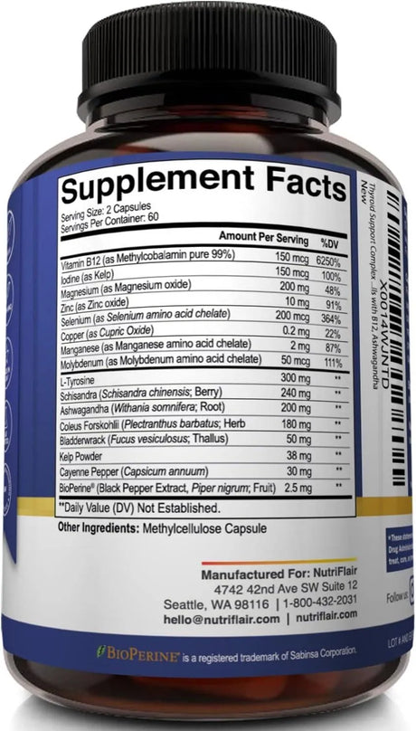 NUTRIFLAIR - NutriFlair Thyroid Support Complex 120 Capsulas - The Red Vitamin MX - Suplementos Alimenticios - {{ shop.shopifyCountryName }}