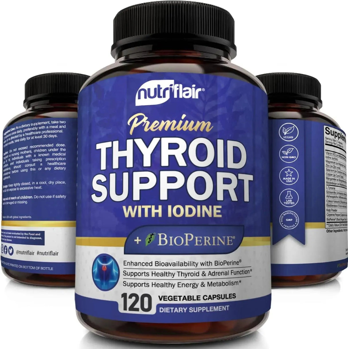 NUTRIFLAIR - NutriFlair Thyroid Support Complex 120 Capsulas - The Red Vitamin MX - Suplementos Alimenticios - {{ shop.shopifyCountryName }}