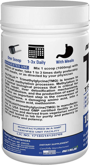 NUTRIJA - NutriJa-TRIMETHYLGLYCINE TMG 100Gr. - The Red Vitamin MX - Suplementos Alimenticios - {{ shop.shopifyCountryName }}